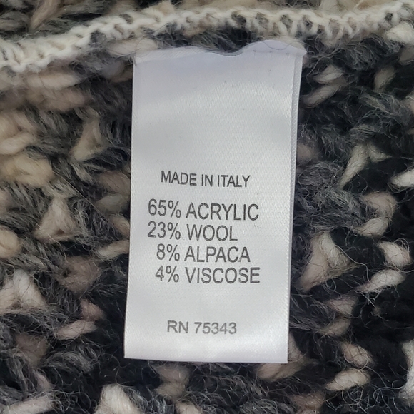 Elsamanda Wool Blend Made In Italy Knitting Gray Stripe Long Cardigan. S… - Picture 11 of 16